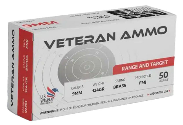 VETERAN AMMO R&T 9MM 124GR FMJ 50/20 - Sale